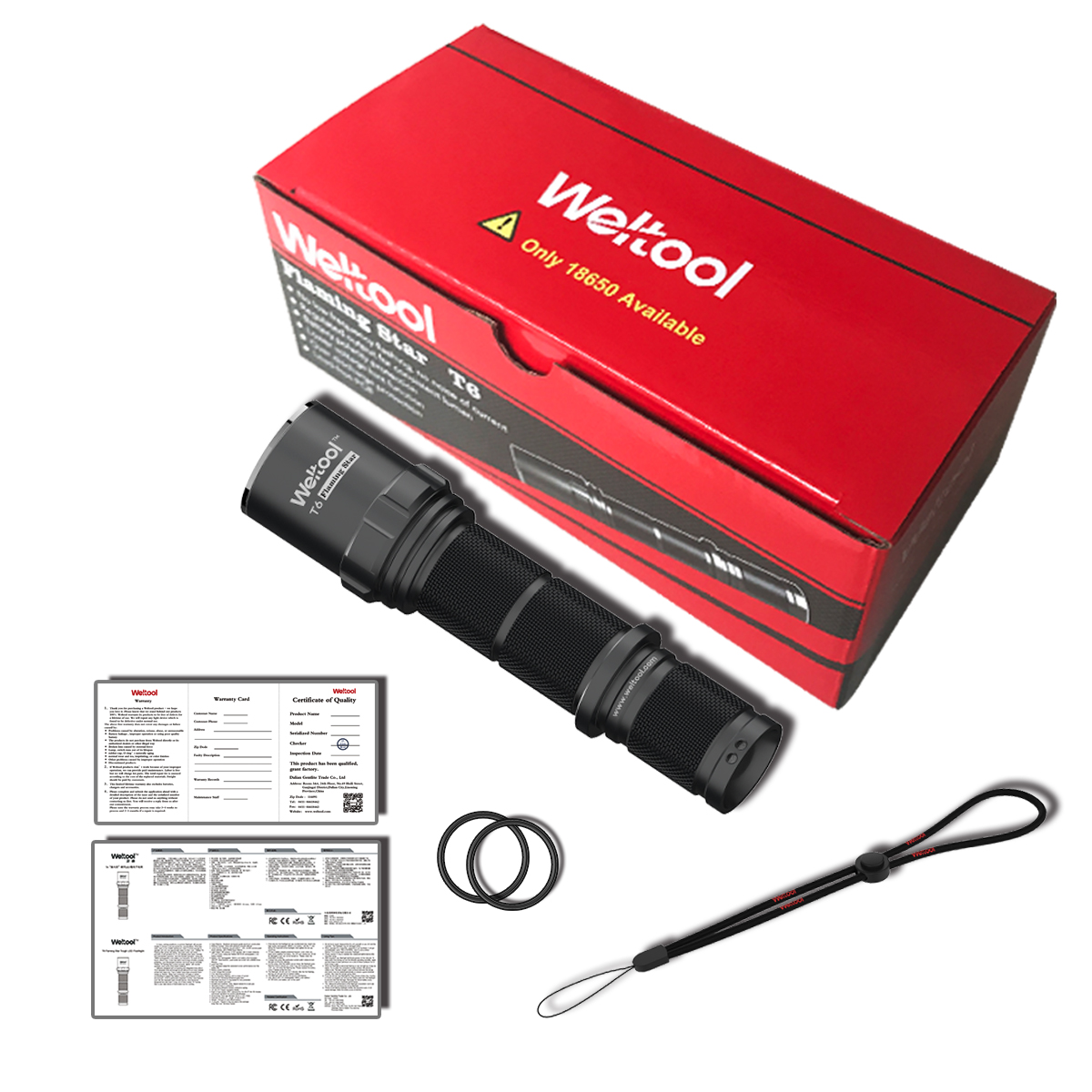 Weltool卫途T6“独火星”耐用LED强光手电筒