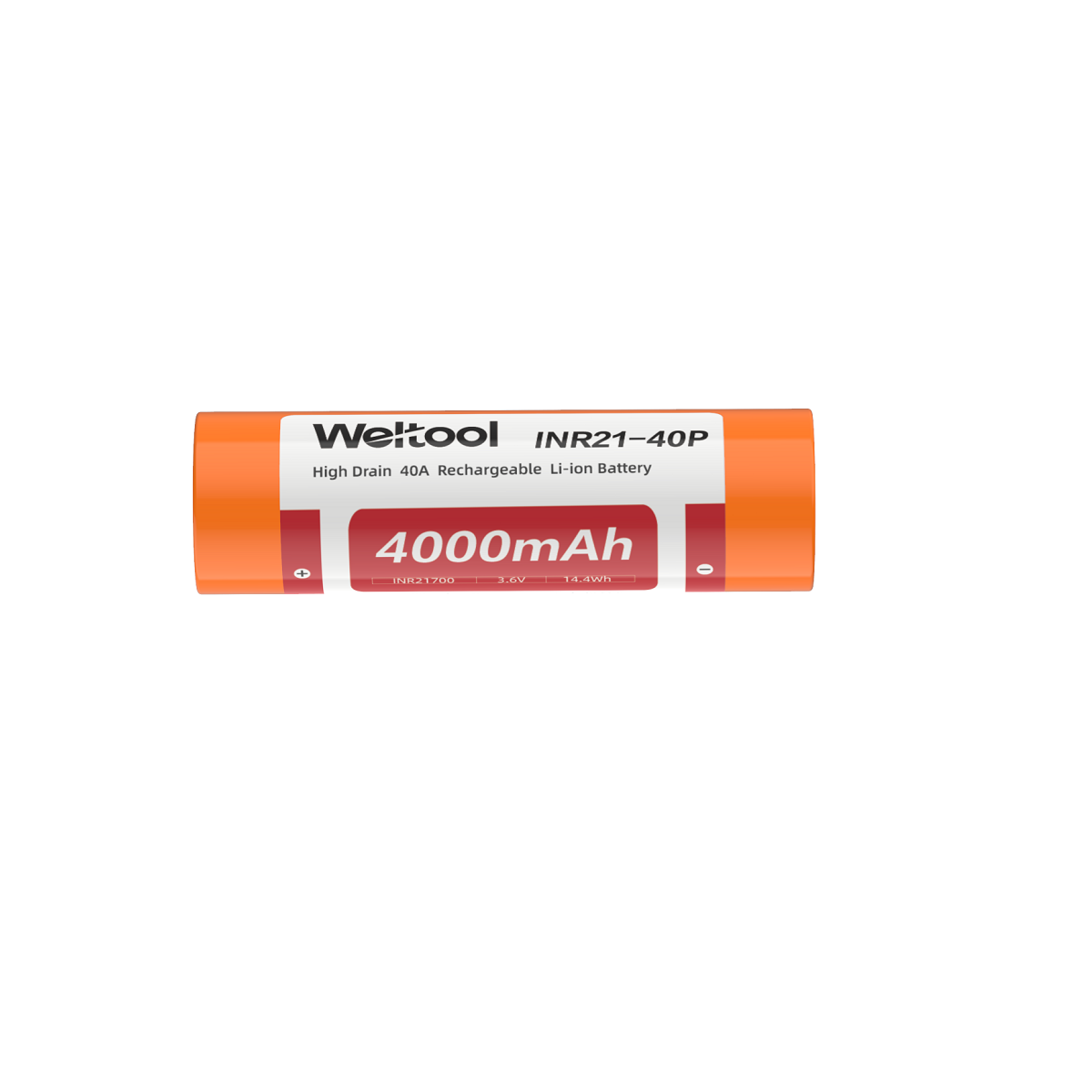 Weltool INR21-40P 4000mAh high drain 21700 Li-ion battery