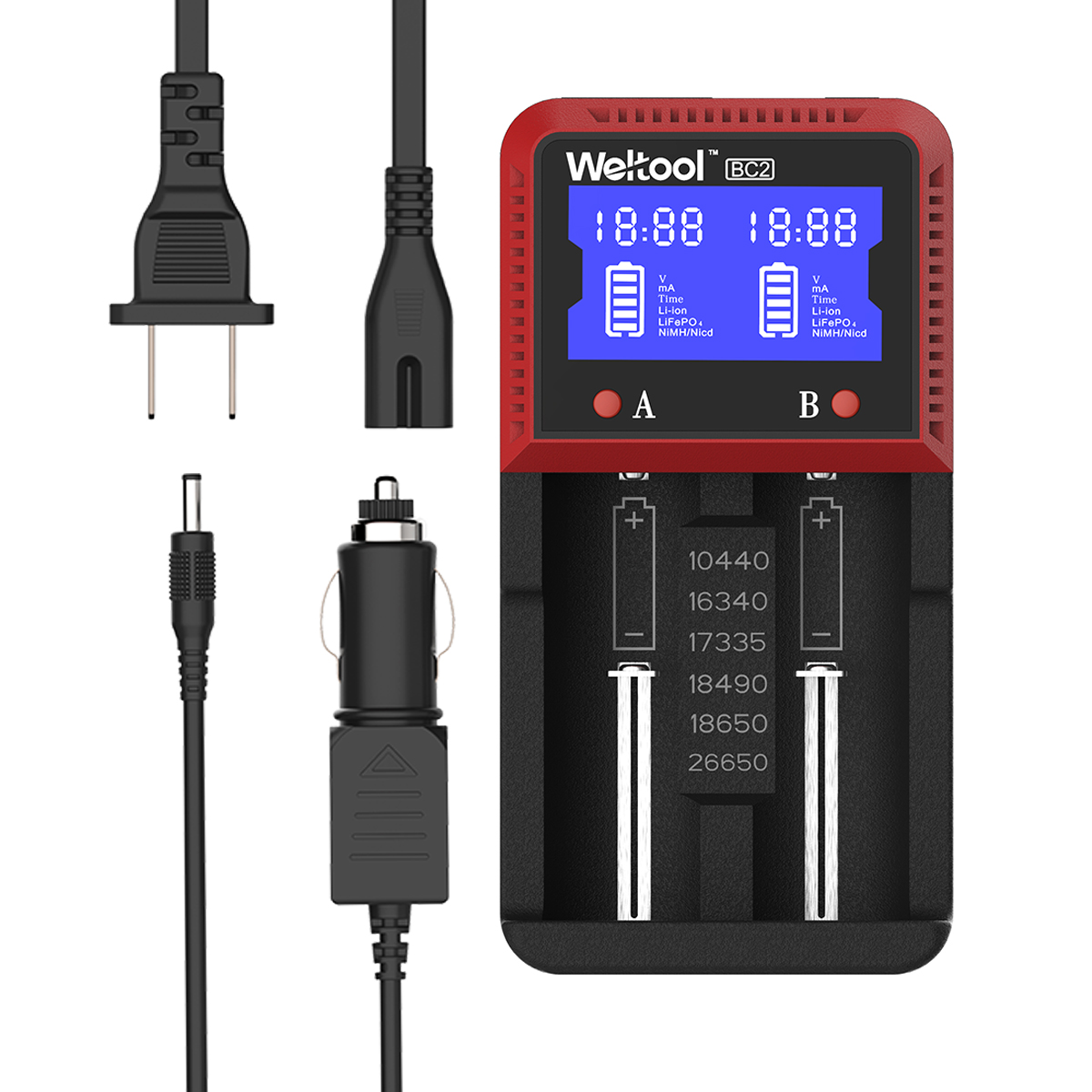 Weltool卫途BC2 双通道智能液晶充电器